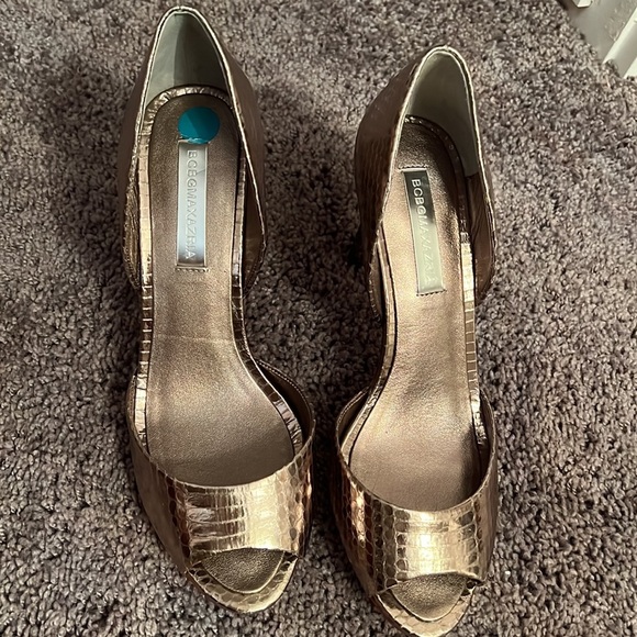 BCBGMAXAZRIA DARK SILVER MA-OSARIO VERO CUOIO SHOES SIZE 8B - Picture 2 of 5